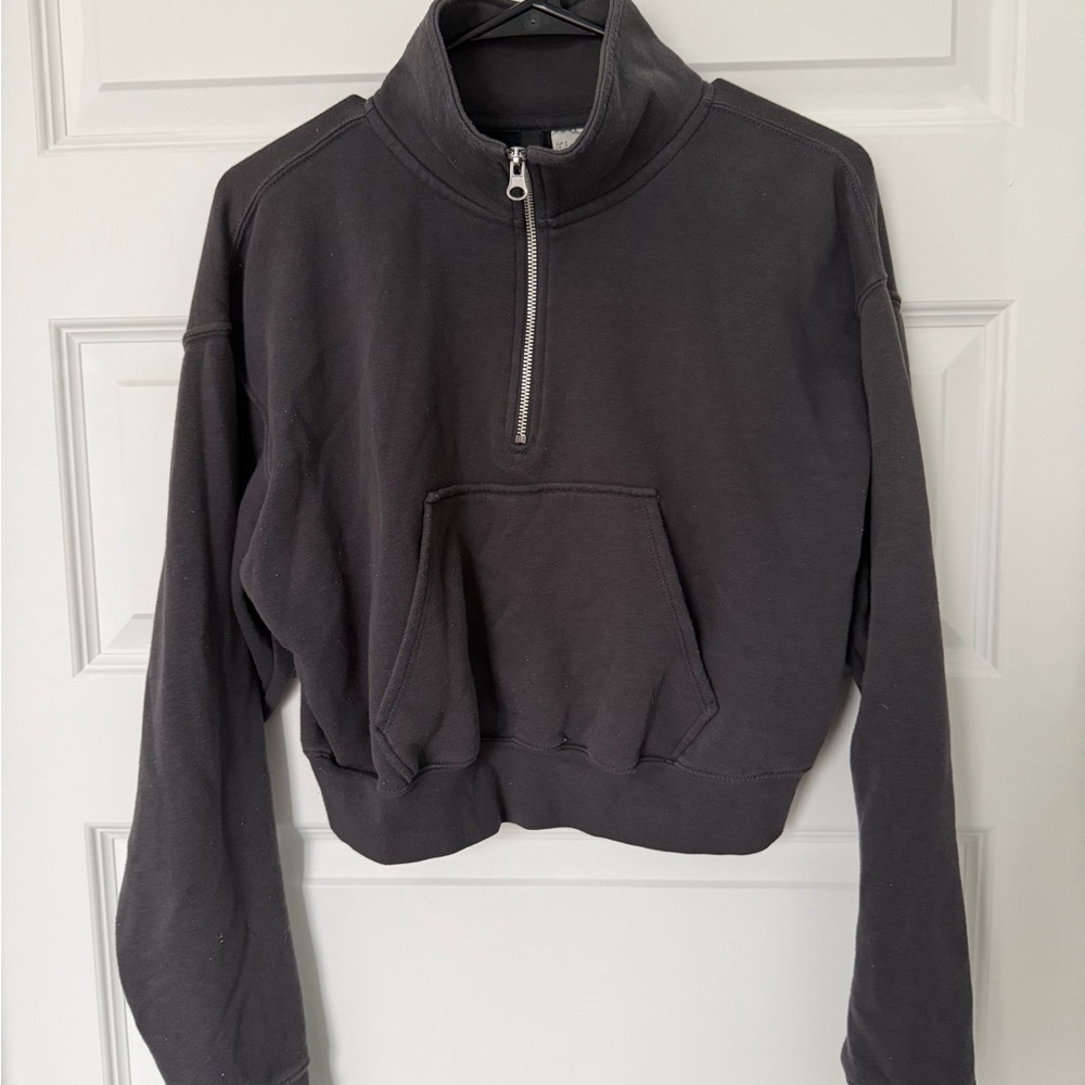 Divided Charcoal Half-Zip Women's Sweater
